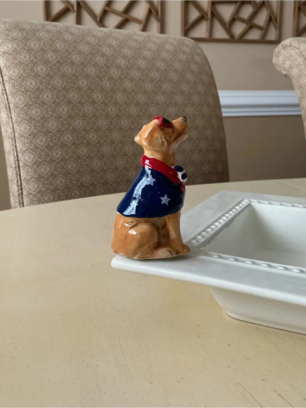 Patriotic Puppy Dog With Sunglasses Platter Decoration 🇺🇸